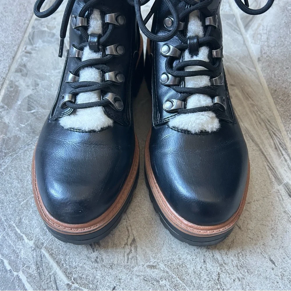 Indigo rd. Irindiran Women's Black Lace Up Combat Hiker Ankle Boots, Size 6.5